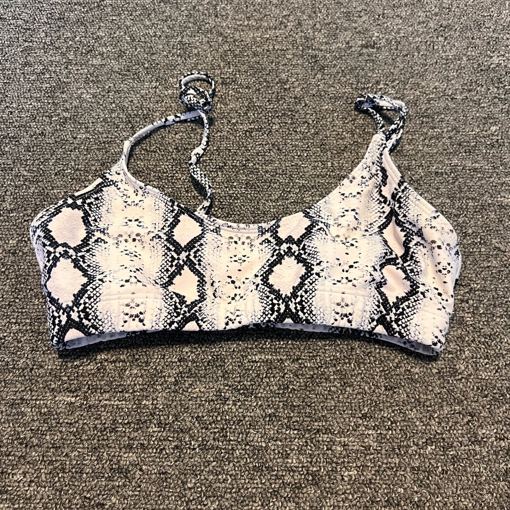 Snakeskin Print Bikini Top